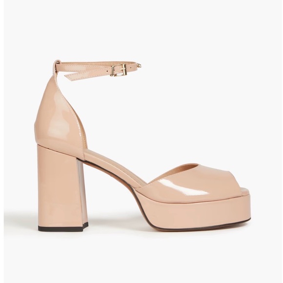 NEW Maje Elegant Nude Block Heel Sandals With Crystal Embellishments - Picture 3 of 14